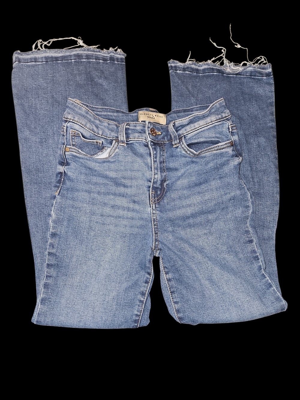 Celebrity Pink Light Blue Frayed Hem Kids Jeans